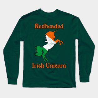 Redheaded Irish Unicorn Long Sleeve T-Shirt